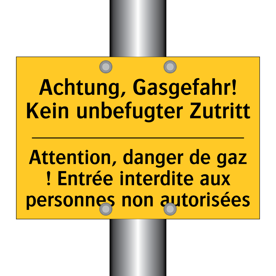Achtung, Gasgefahr! Kein unbefugter /.../ - Attention, danger de gaz ! Entrée /.../