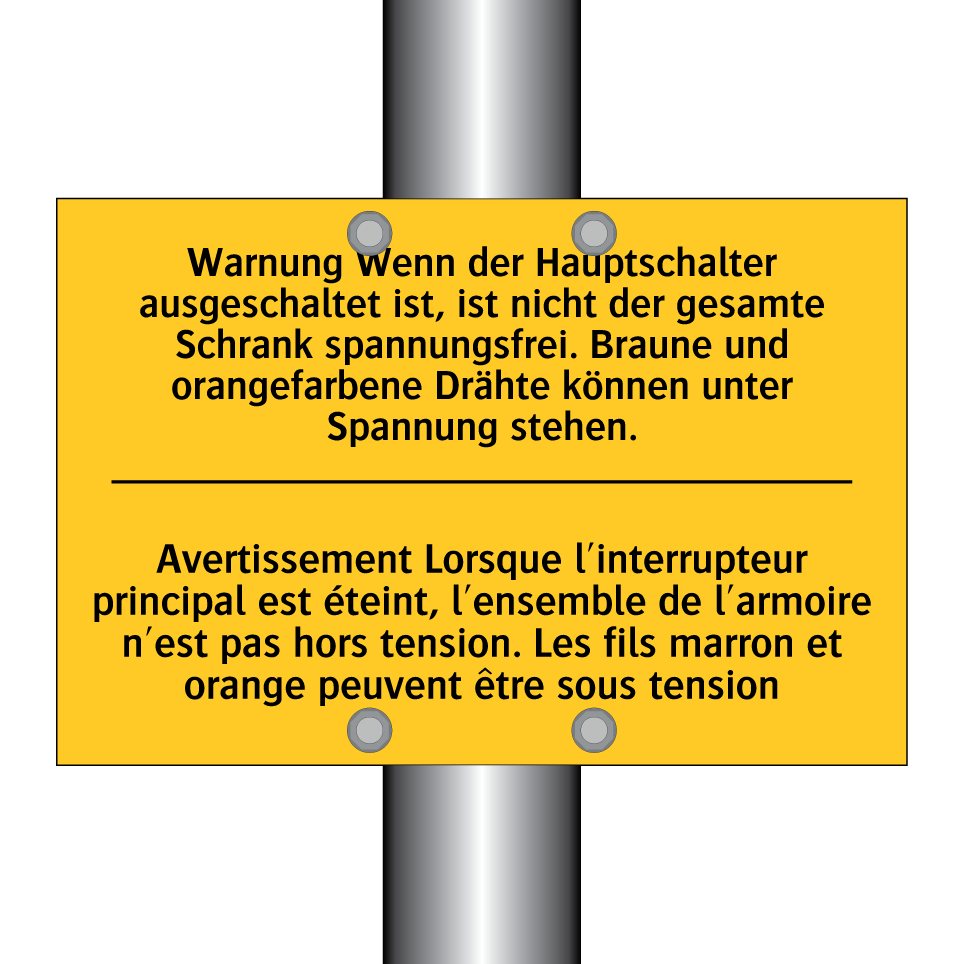 Warnung Wenn der Hauptschalter /.../ - Avertissement Lorsque l'interrupteur /.../