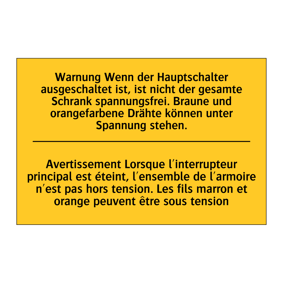 Warnung Wenn der Hauptschalter /.../ - Avertissement Lorsque l'interrupteur /.../