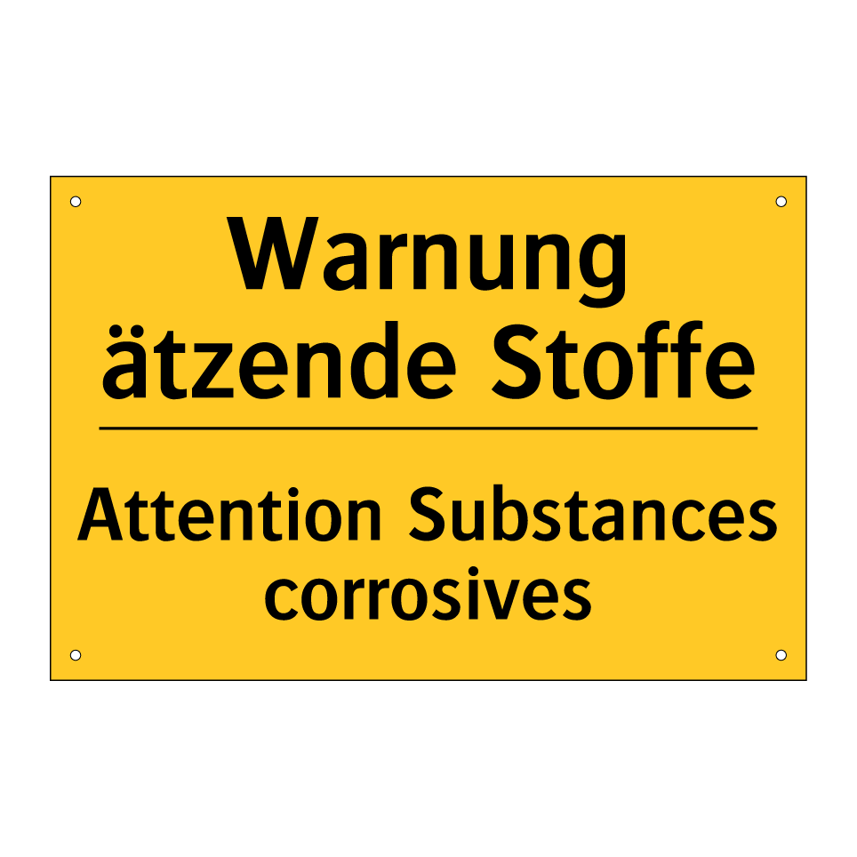 Warnung ätzende Stoffe - Attention Substances corrosives /.../