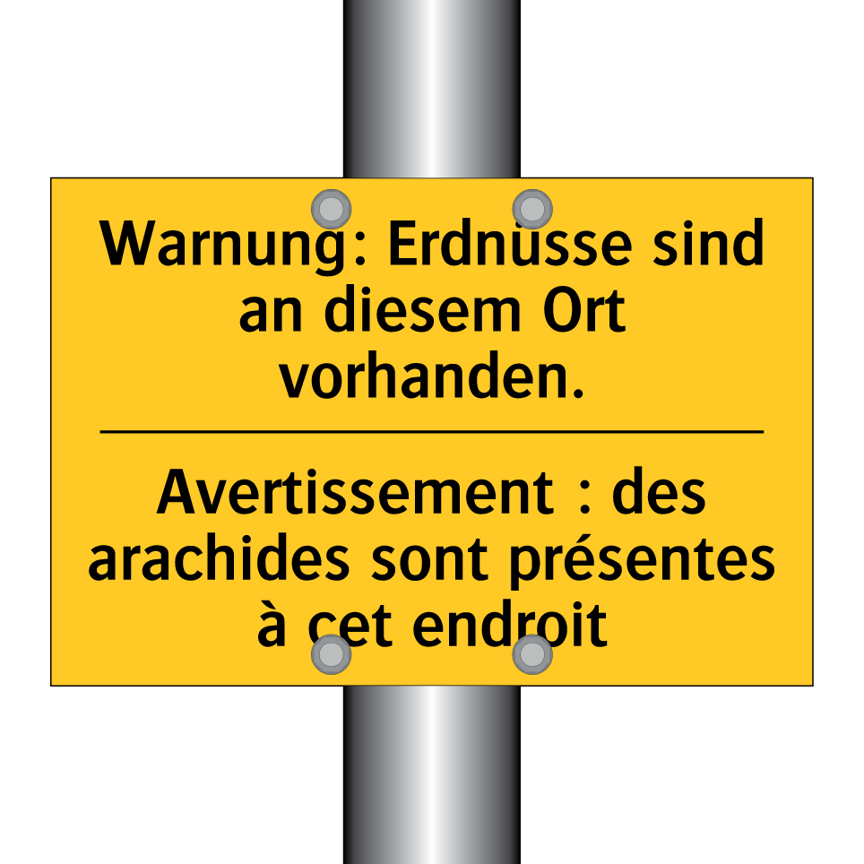 Warnung: Erdnüsse sind an diesem /.../ - Avertissement : des arachides /.../