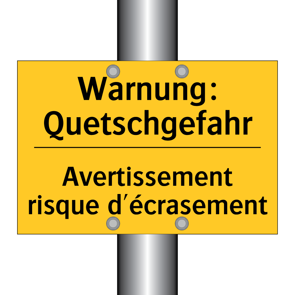 Warnung: Quetschgefahr - Avertissement risque d'écrasement /.../