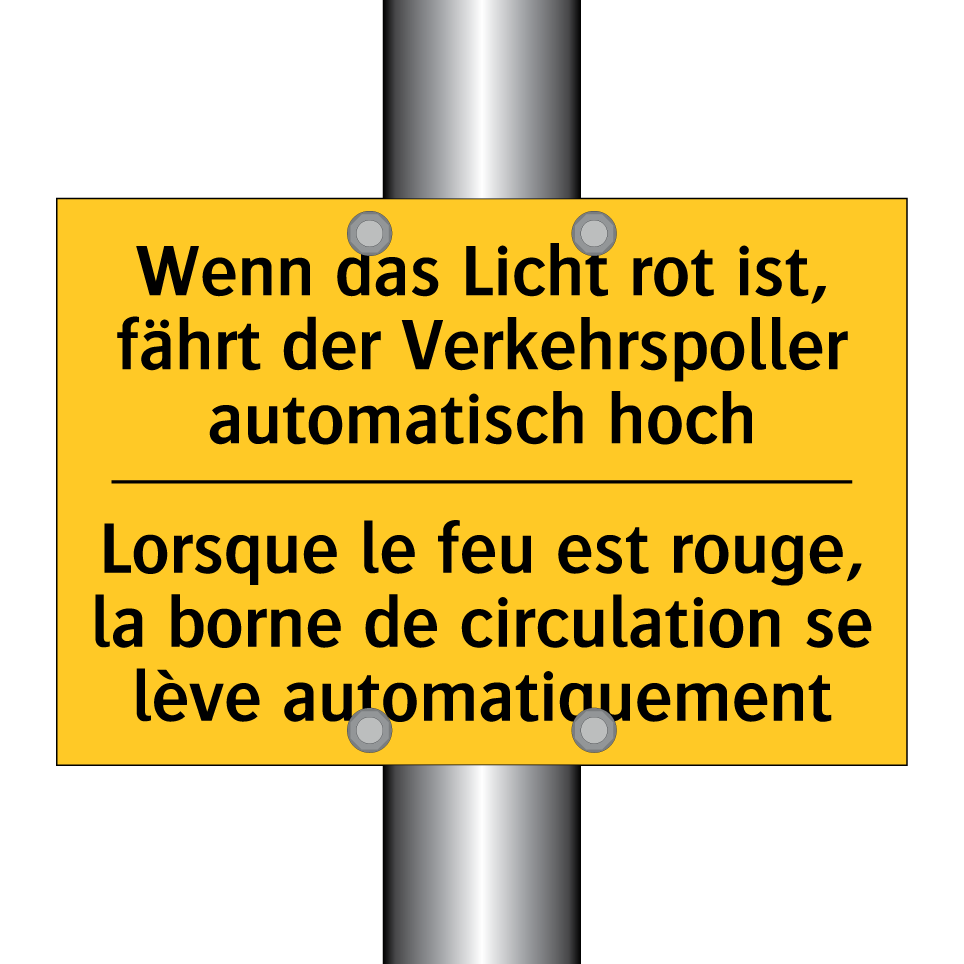 Wenn das Licht rot ist, fährt /.../ - Lorsque le feu est rouge, la borne /.../