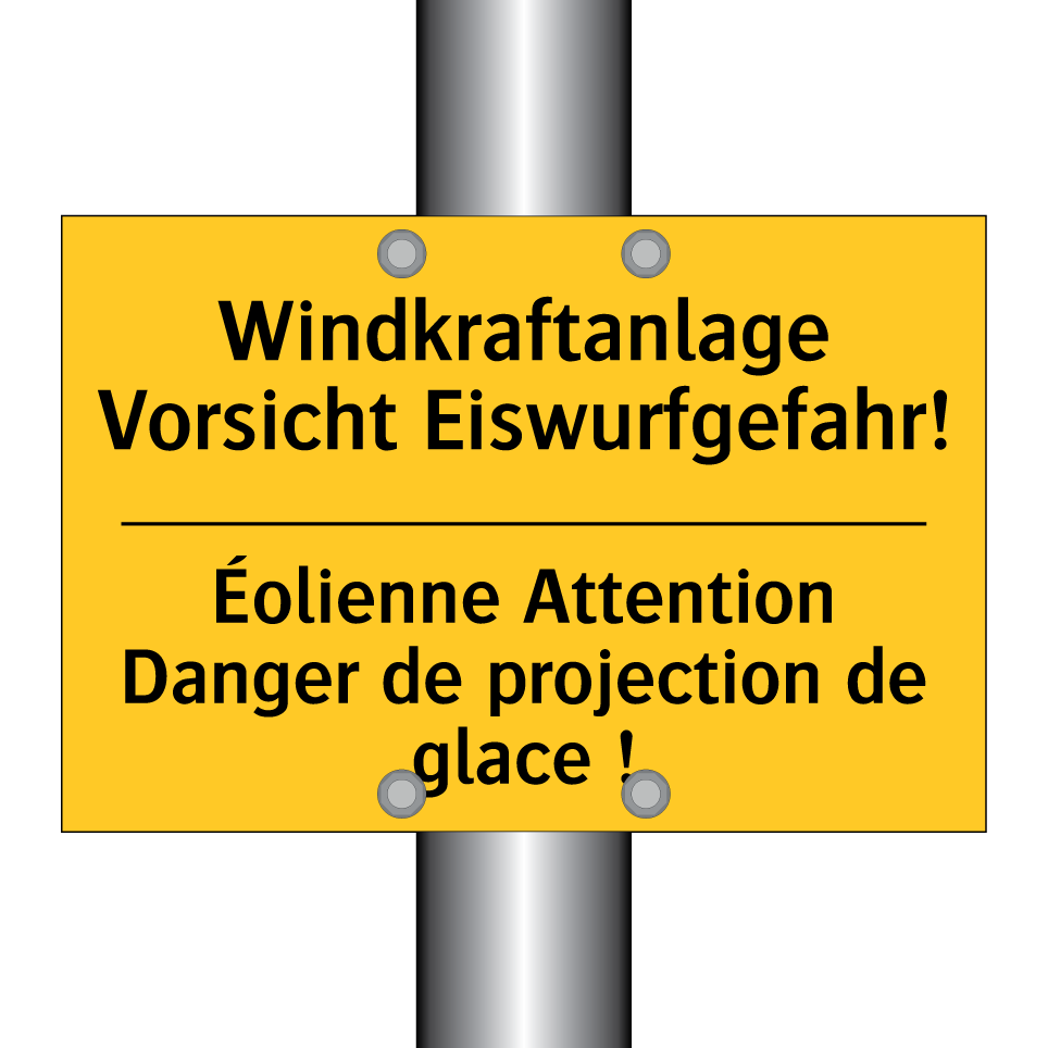 Windkraftanlage Vorsicht Eiswurfgefahr! /.../ - Éolienne Attention Danger de projection /.../