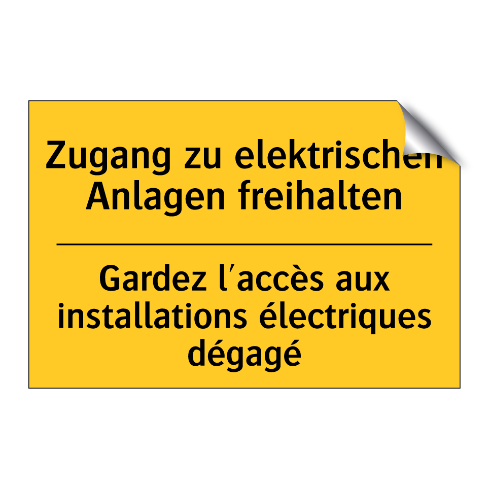 Zugang zu elektrischen Anlagen /.../ - Gardez l'accès aux installations /.../
