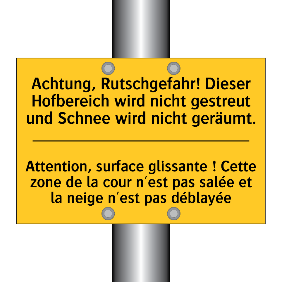 Achtung, Rutschgefahr! Dieser /.../ - Attention, surface glissante ! /.../