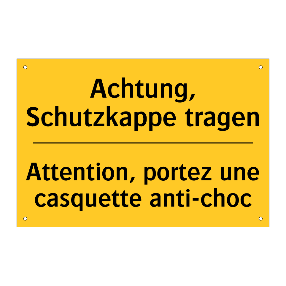 Achtung, Schutzkappe tragen - Attention, portez une casquette /.../