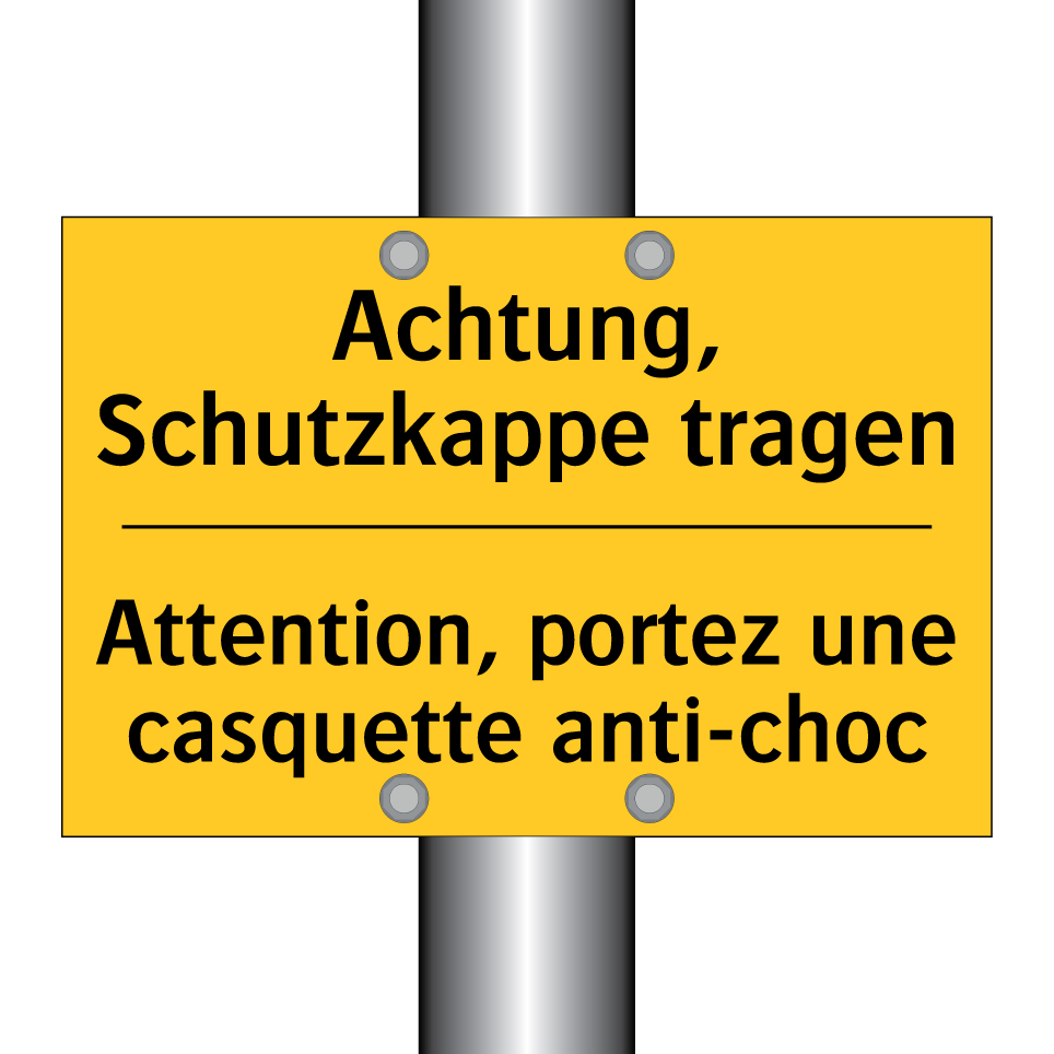Achtung, Schutzkappe tragen - Attention, portez une casquette /.../