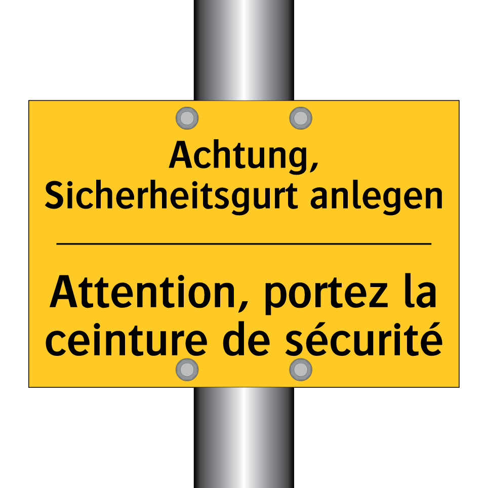 Achtung, Sicherheitsgurt anlegen /.../ - Attention, portez la ceinture /.../