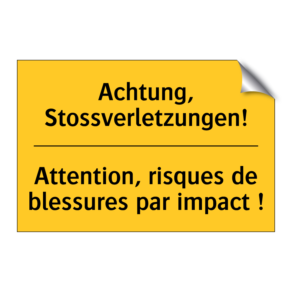 Achtung, Stossverletzungen! - Attention, risques de blessures /.../