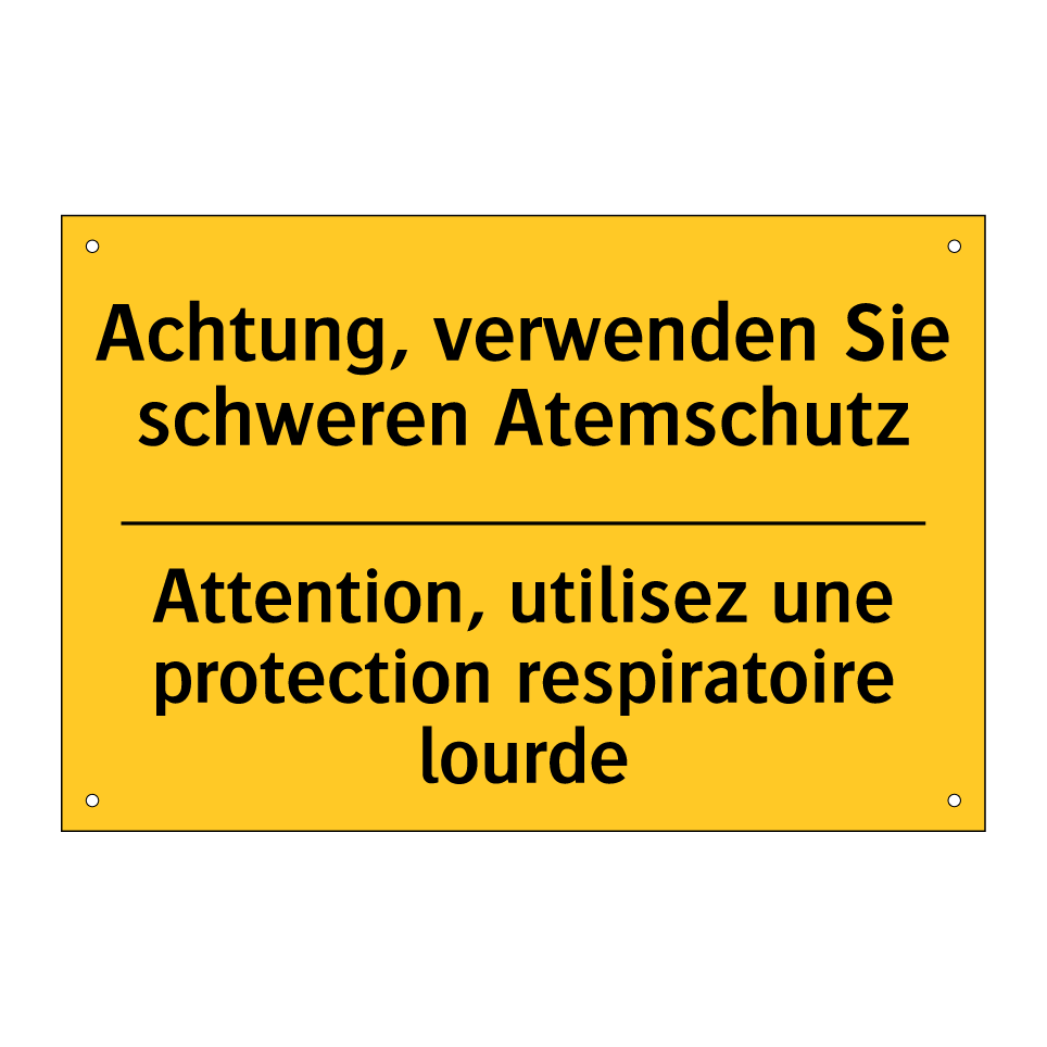 Achtung, verwenden Sie schweren /.../ - Attention, utilisez une protection /.../