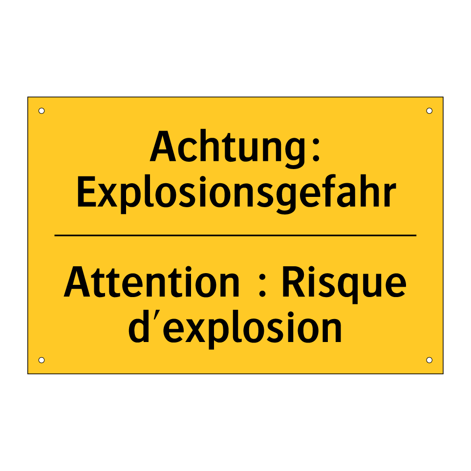 Achtung: Explosionsgefahr - Attention : Risque d'explosion