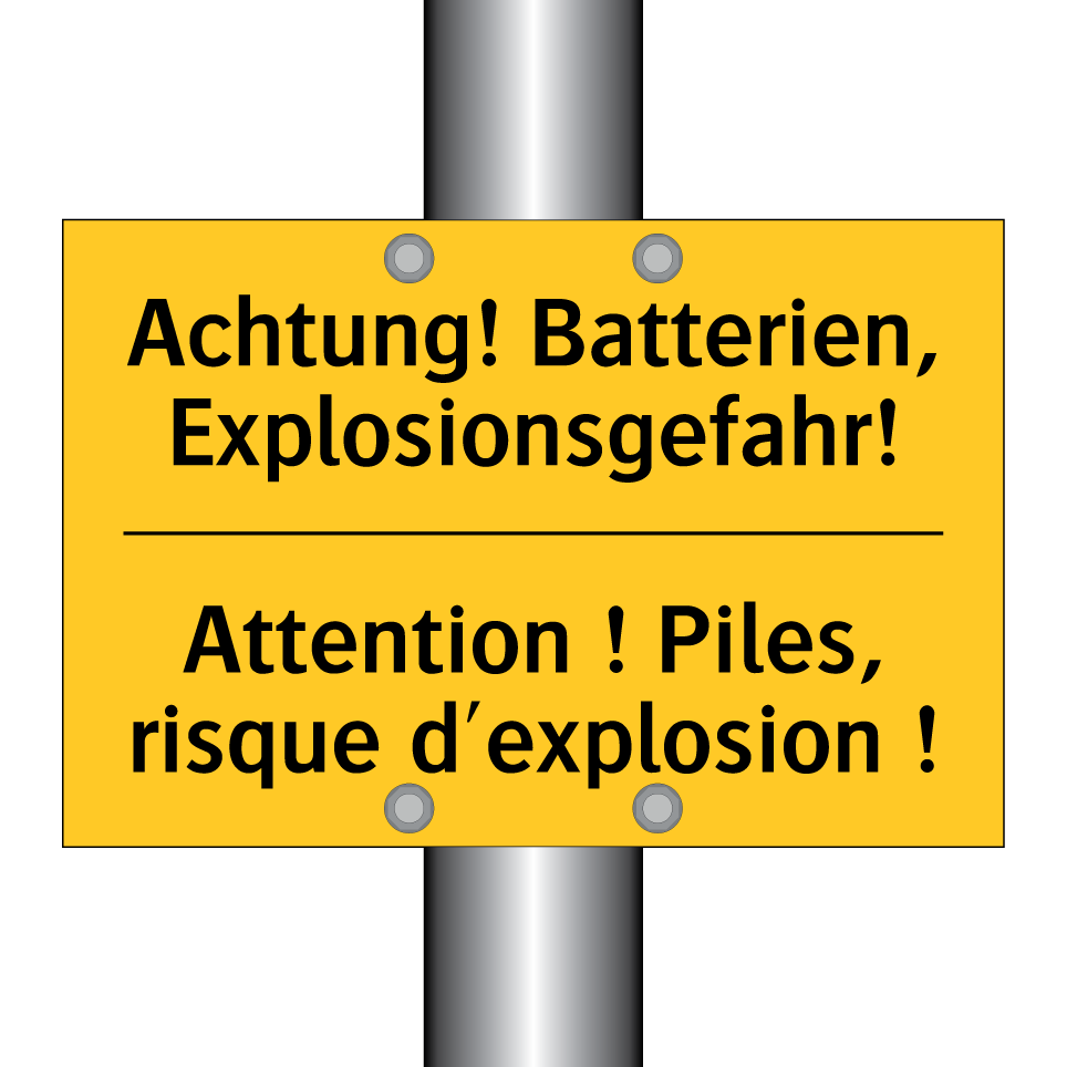 Achtung! Batterien, Explosionsgefahr! /.../ - Attention ! Piles, risque d'explosion /.../