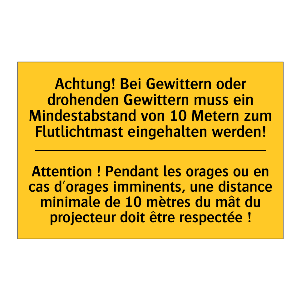 Achtung! Bei Gewittern oder drohenden /.../ - Attention ! Pendant les orages /.../