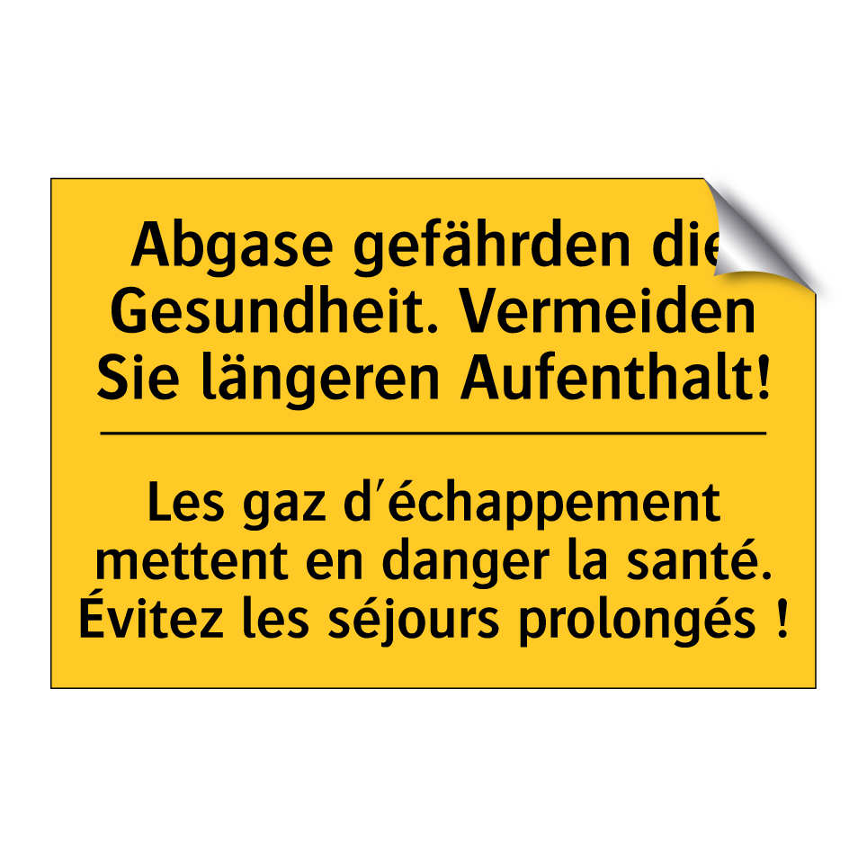 Abgase gefährden die Gesundheit. /.../ - Les gaz d'échappement mettent /.../