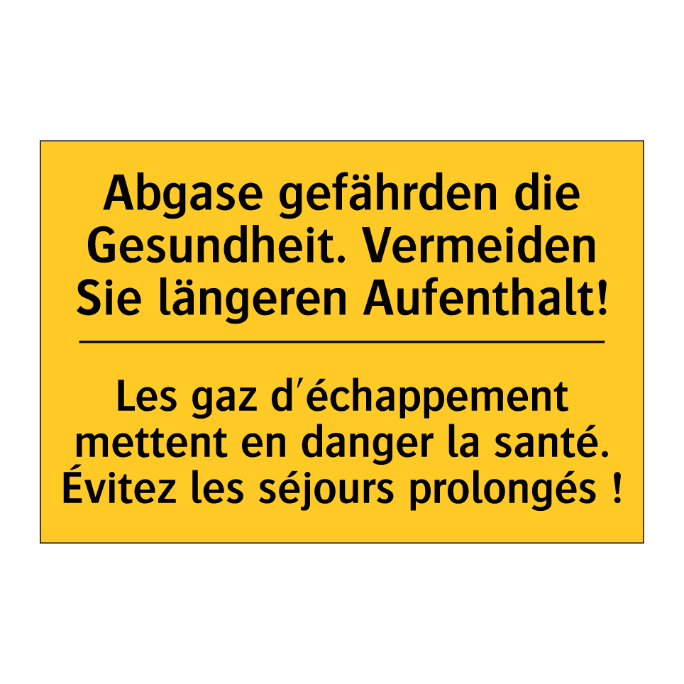 Abgase gefährden die Gesundheit. /.../ - Les gaz d'échappement mettent /.../