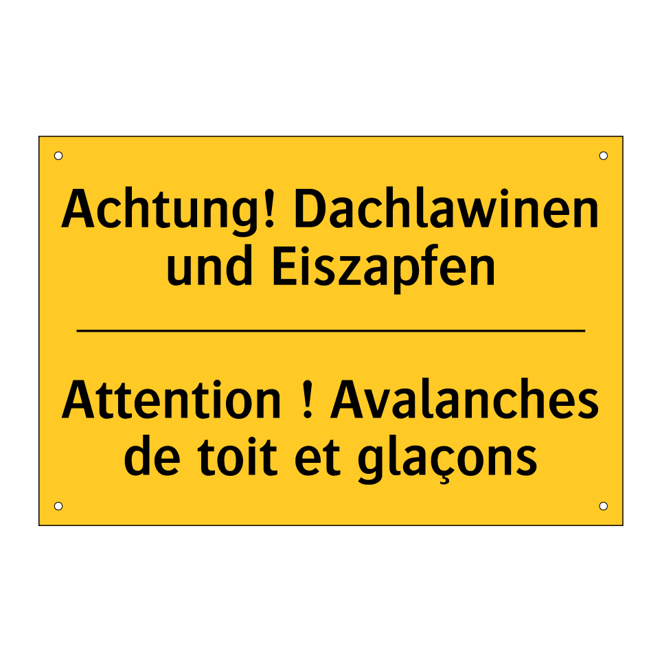 Achtung! Dachlawinen und Eiszapfen /.../ - Attention ! Avalanches de toit /.../