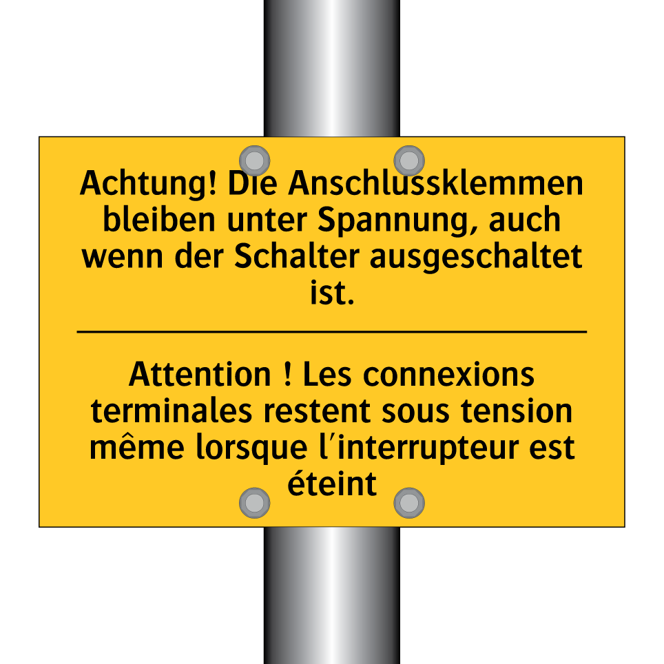 Achtung! Die Anschlussklemmen /.../ - Attention ! Les connexions terminales /.../