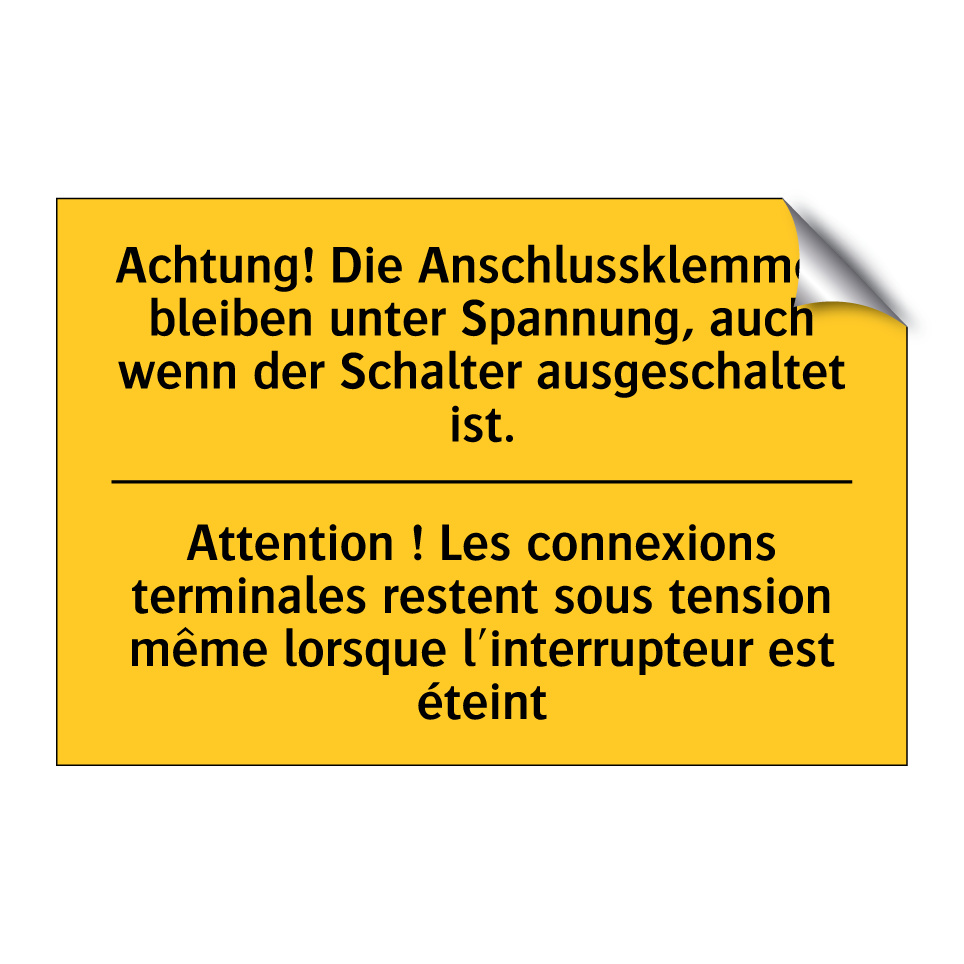 Achtung! Die Anschlussklemmen /.../ - Attention ! Les connexions terminales /.../