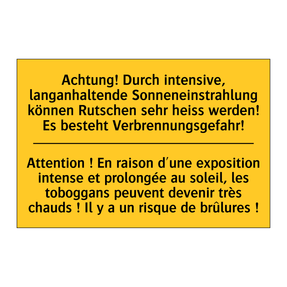 Achtung! Durch intensive, langanhaltende /.../ - Attention ! En raison d'une exposition /.../