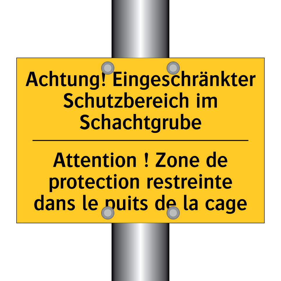 Achtung! Eingeschränkter Schutzbereich /.../ - Attention ! Zone de protection /.../