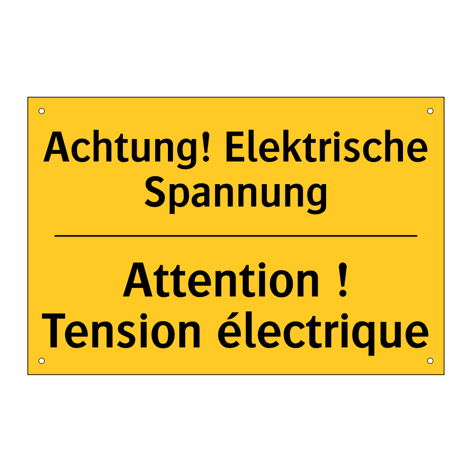 Achtung! Elektrische Spannung - Attention ! Tension électrique