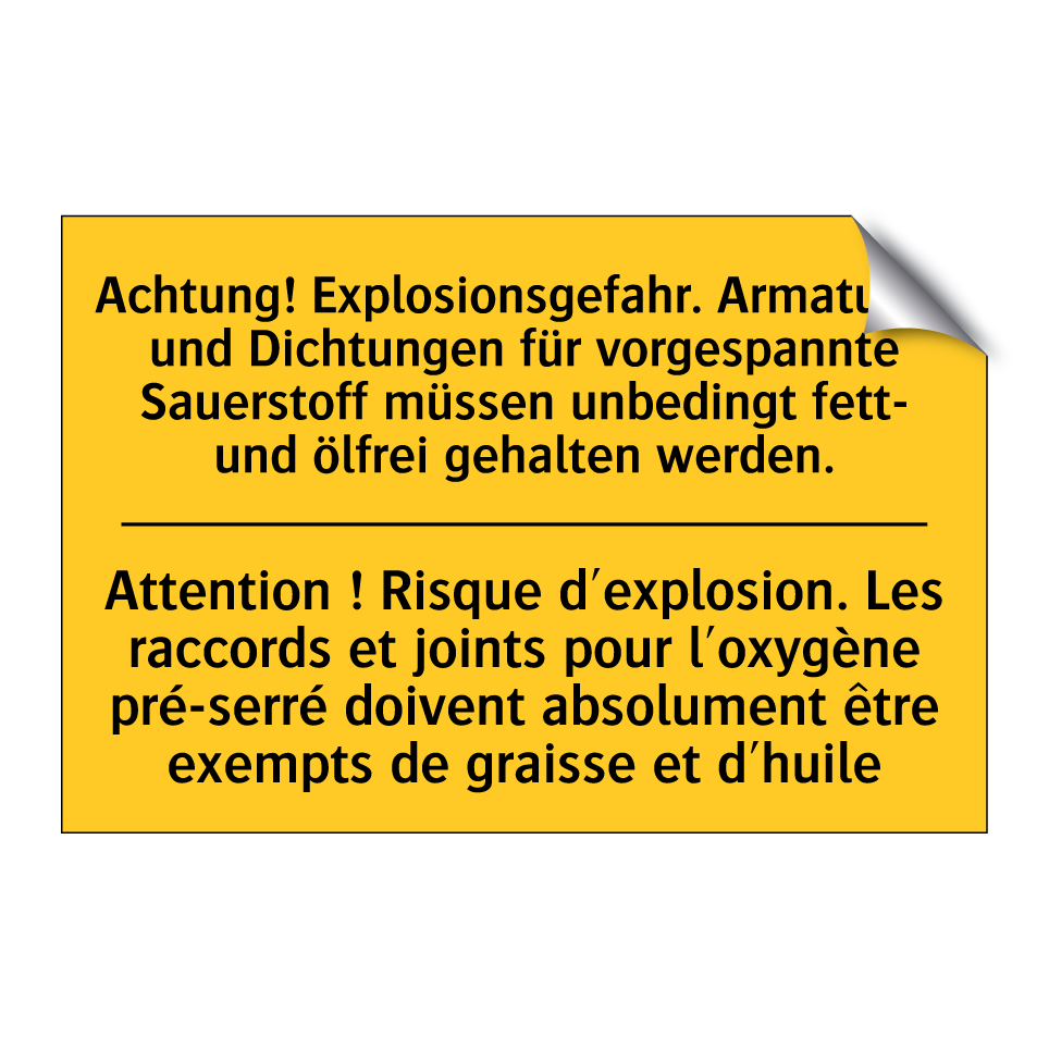 Achtung! Explosionsgefahr. Armaturen /.../ - Attention ! Risque d'explosion. /.../