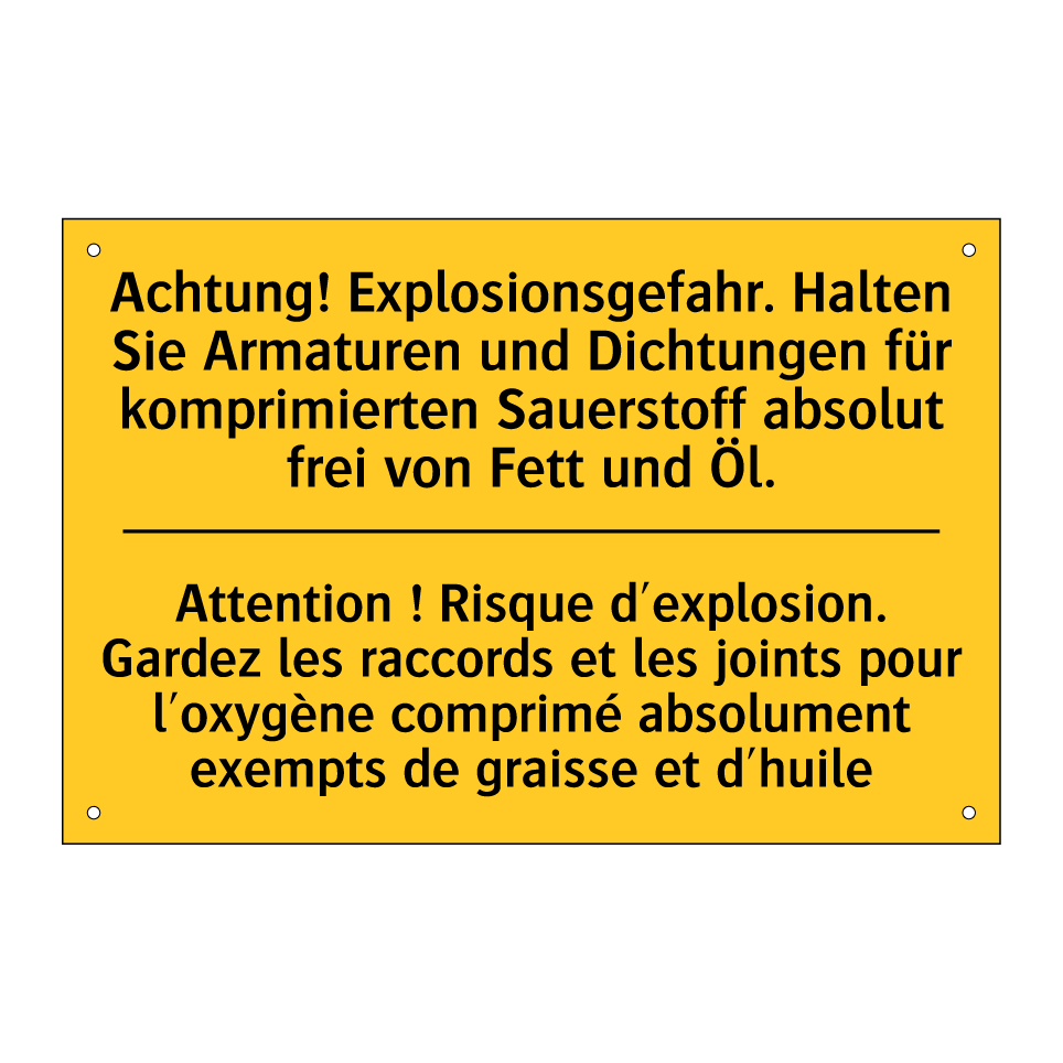 Achtung! Explosionsgefahr. Halten /.../ - Attention ! Risque d'explosion. /.../
