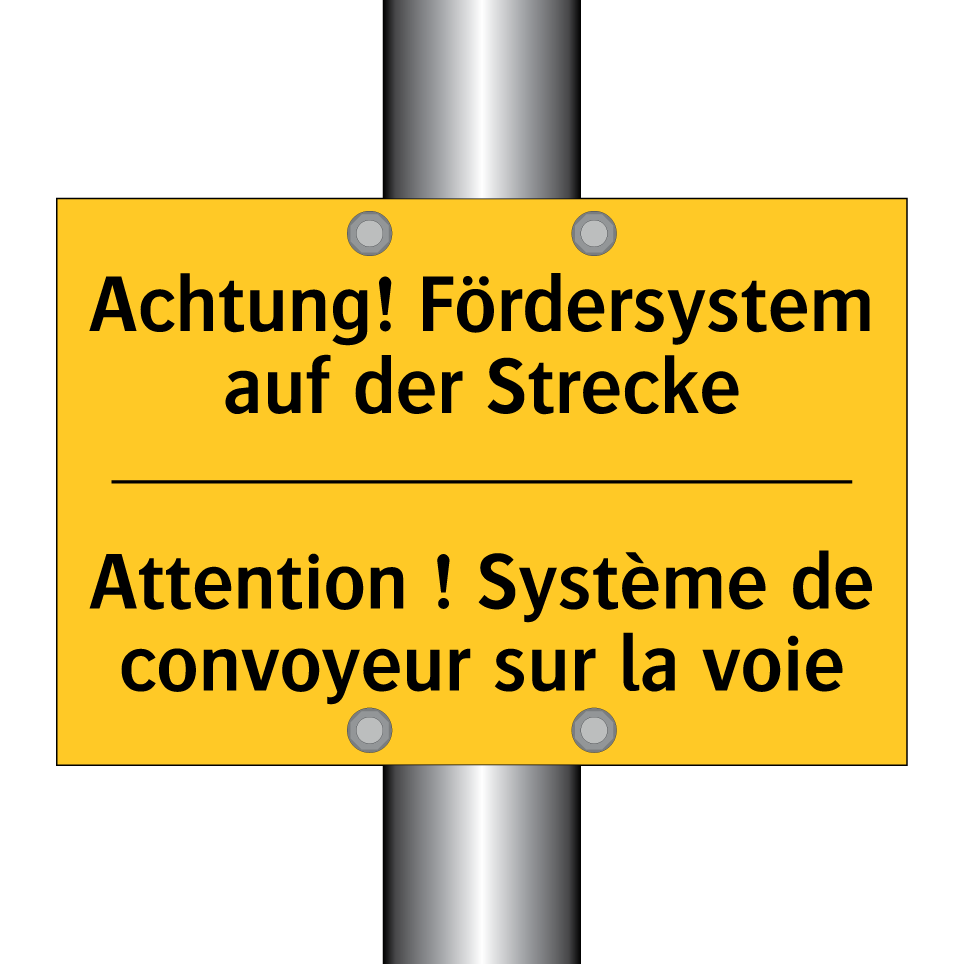Achtung! Fördersystem auf der /.../ - Attention ! Système de convoyeur /.../