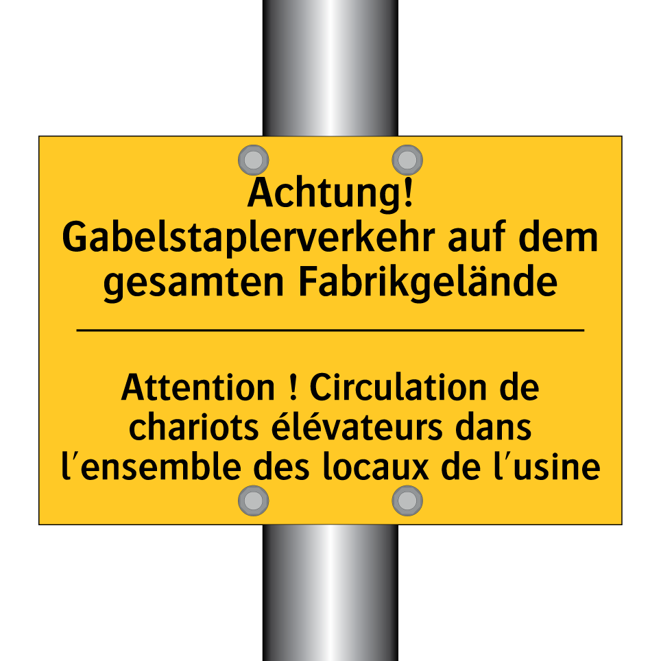 Achtung! Gabelstaplerverkehr auf /.../ - Attention ! Circulation de chariots /.../