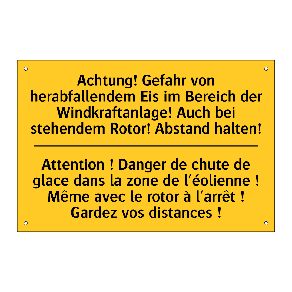 Achtung! Gefahr von herabfallendem /.../ - Attention ! Danger de chute de /.../