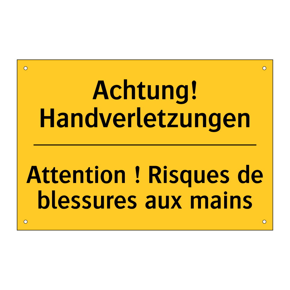 Achtung! Handverletzungen - Attention ! Risques de blessures /.../