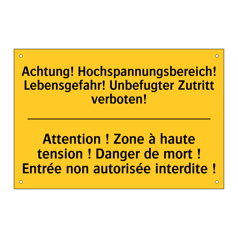 Achtung! Hochspannungsbereich! /.../ - Attention ! Zone à haute tension /.../