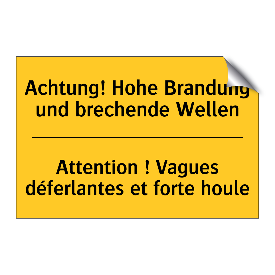 Achtung! Hohe Brandung und brechende /.../ - Attention ! Vagues déferlantes /.../