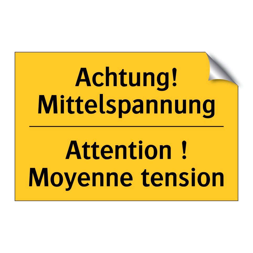 Achtung! Mittelspannung - Attention ! Moyenne tension
