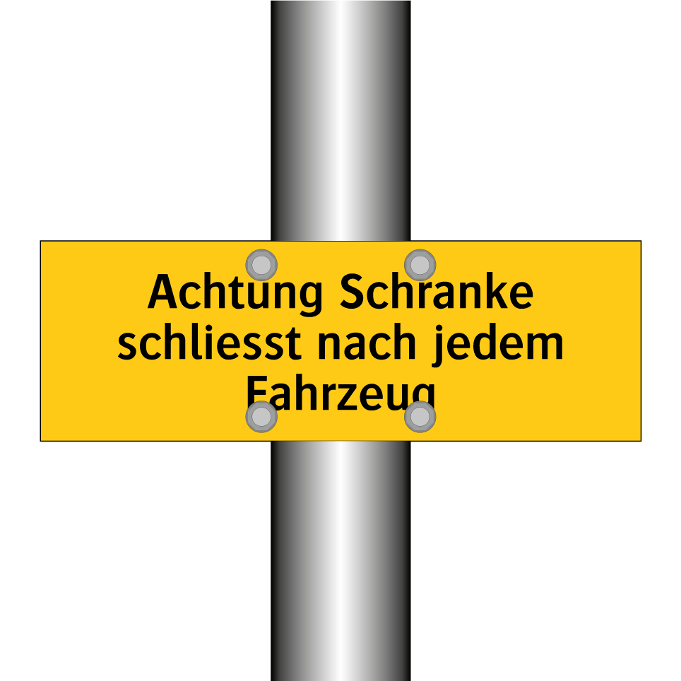 Achtung Schranke schliesst nach jedem Fahrzeug