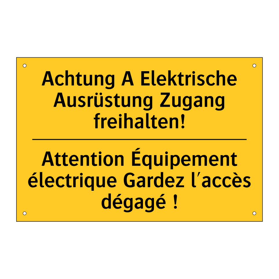 Achtung A Elektrische Ausrüstung /.../ - Attention Équipement électrique /.../