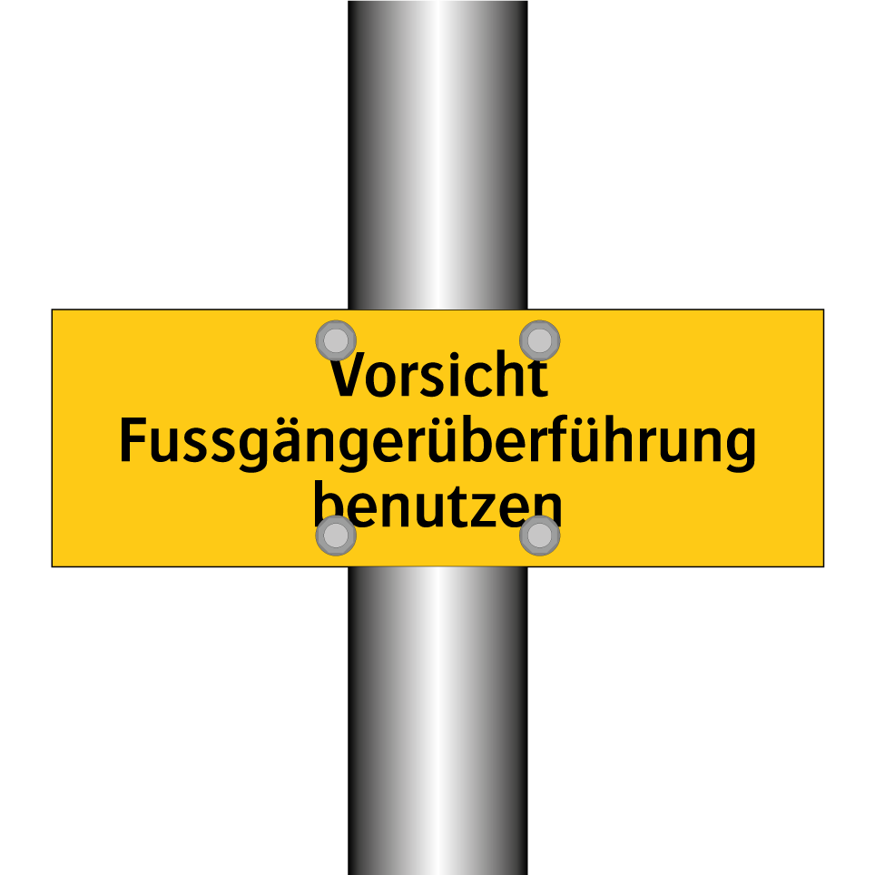 Vorsicht Fussgängerüberführung benutzen