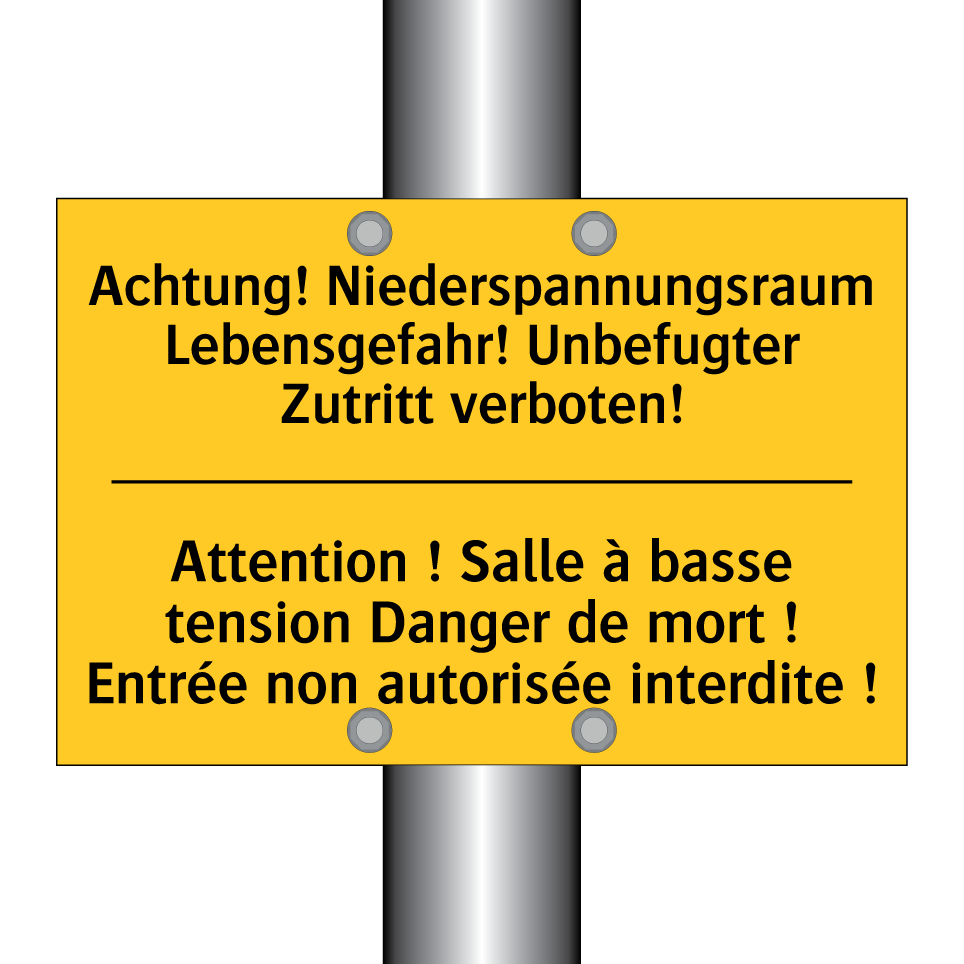 Achtung! Niederspannungsraum Lebensgefahr! /.../ - Attention ! Salle à basse tension /.../