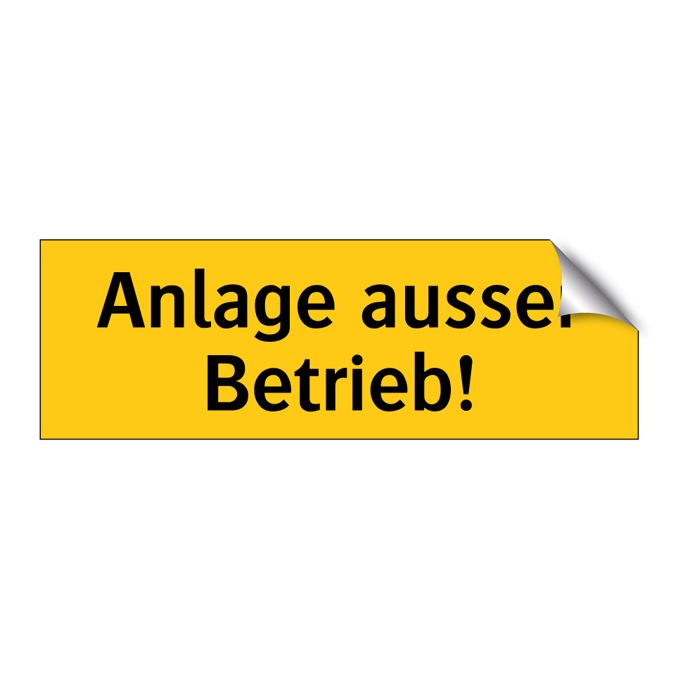 Anlage ausser Betrieb!