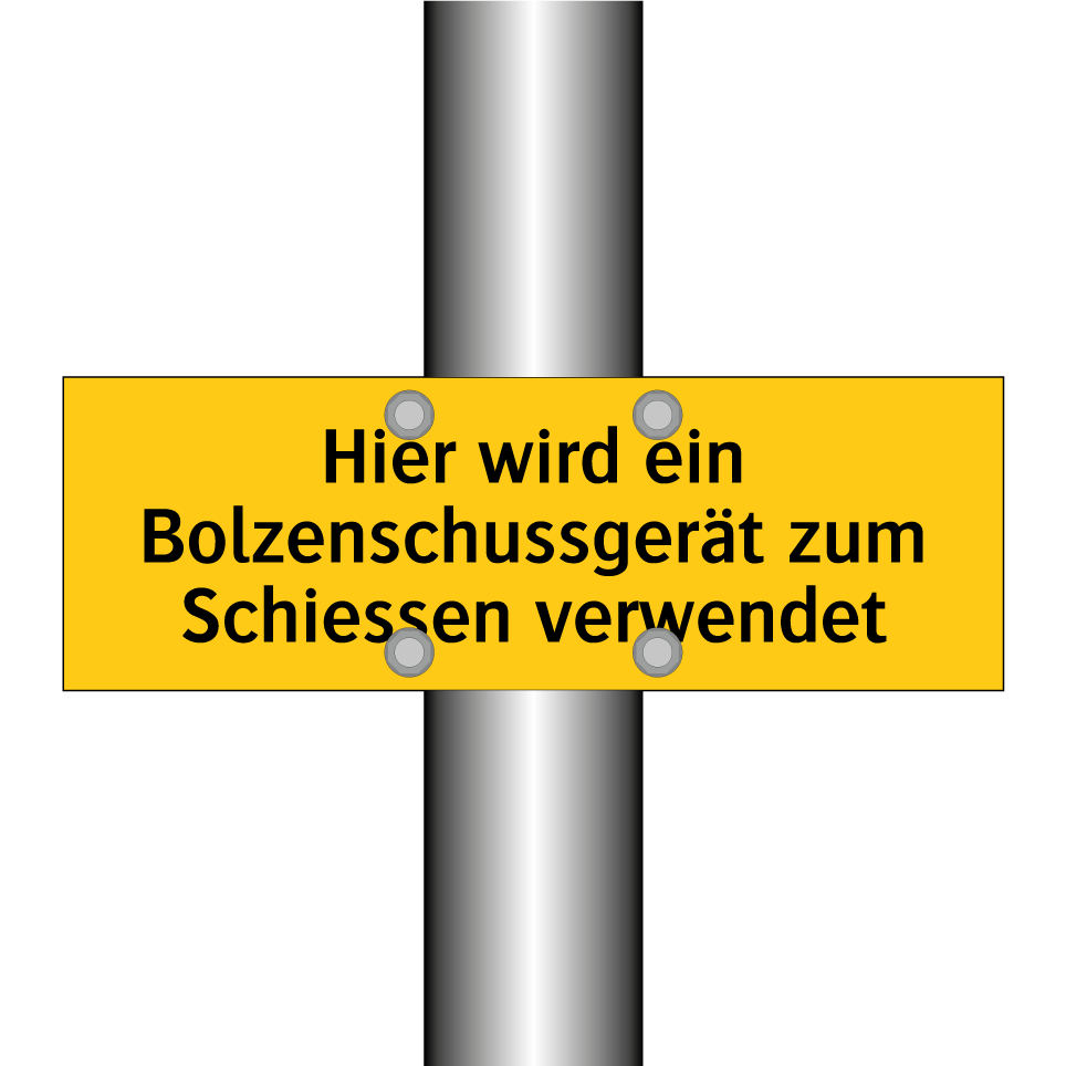Hier wird ein Bolzenschussgerät zum Schiessen verwendet