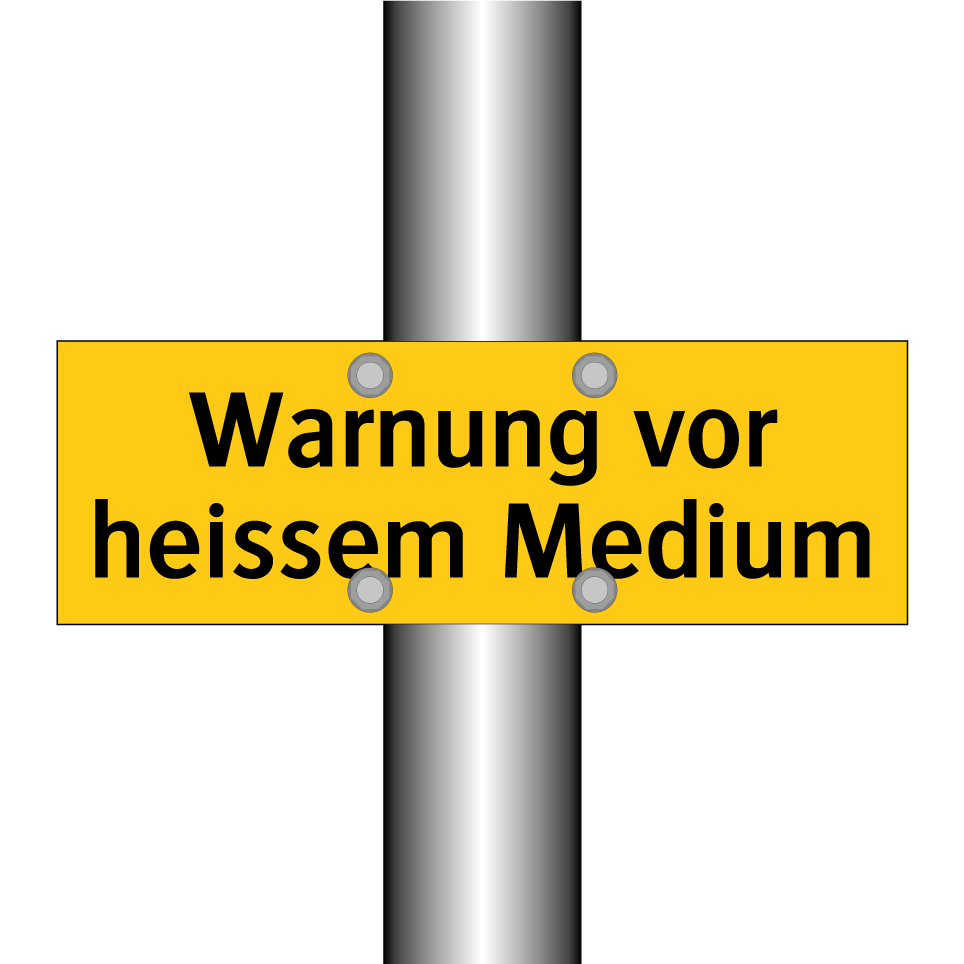 Warnung vor heissem Medium