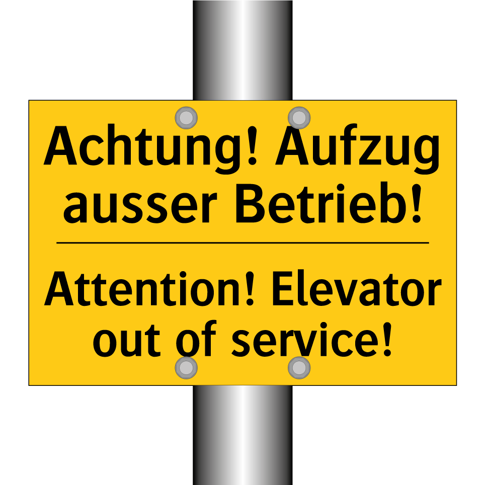 Achtung! Aufzug ausser Betrieb! /.../ - Attention! Elevator out of service! /.../