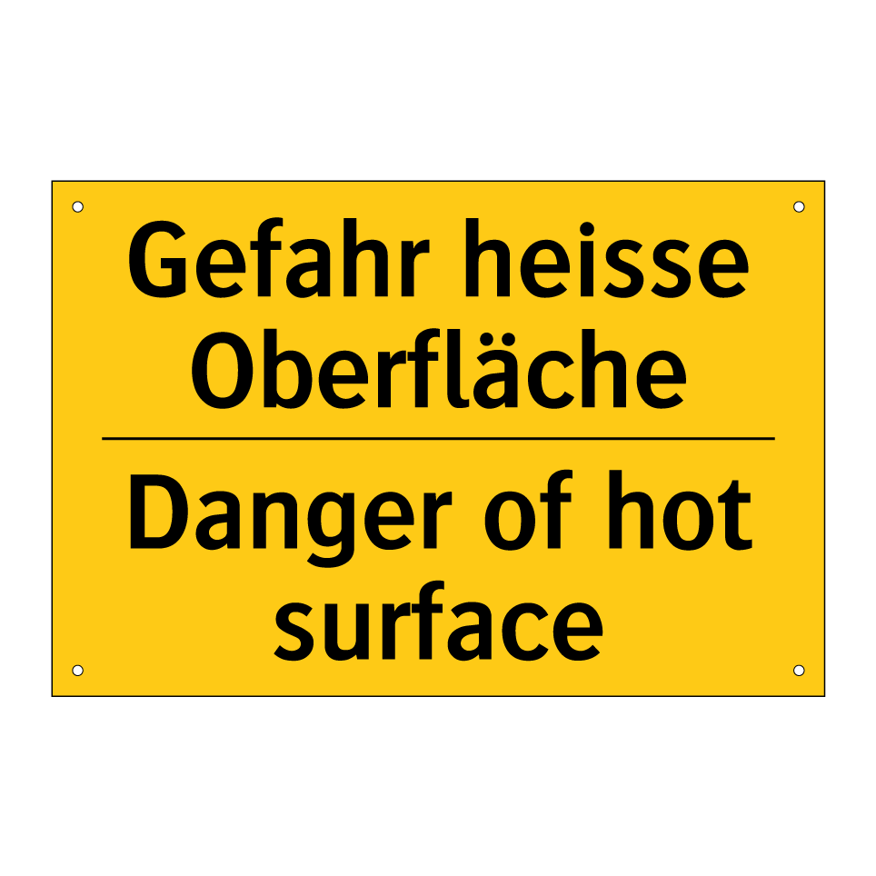 Gefahr heisse Oberfläche - Danger of hot surface