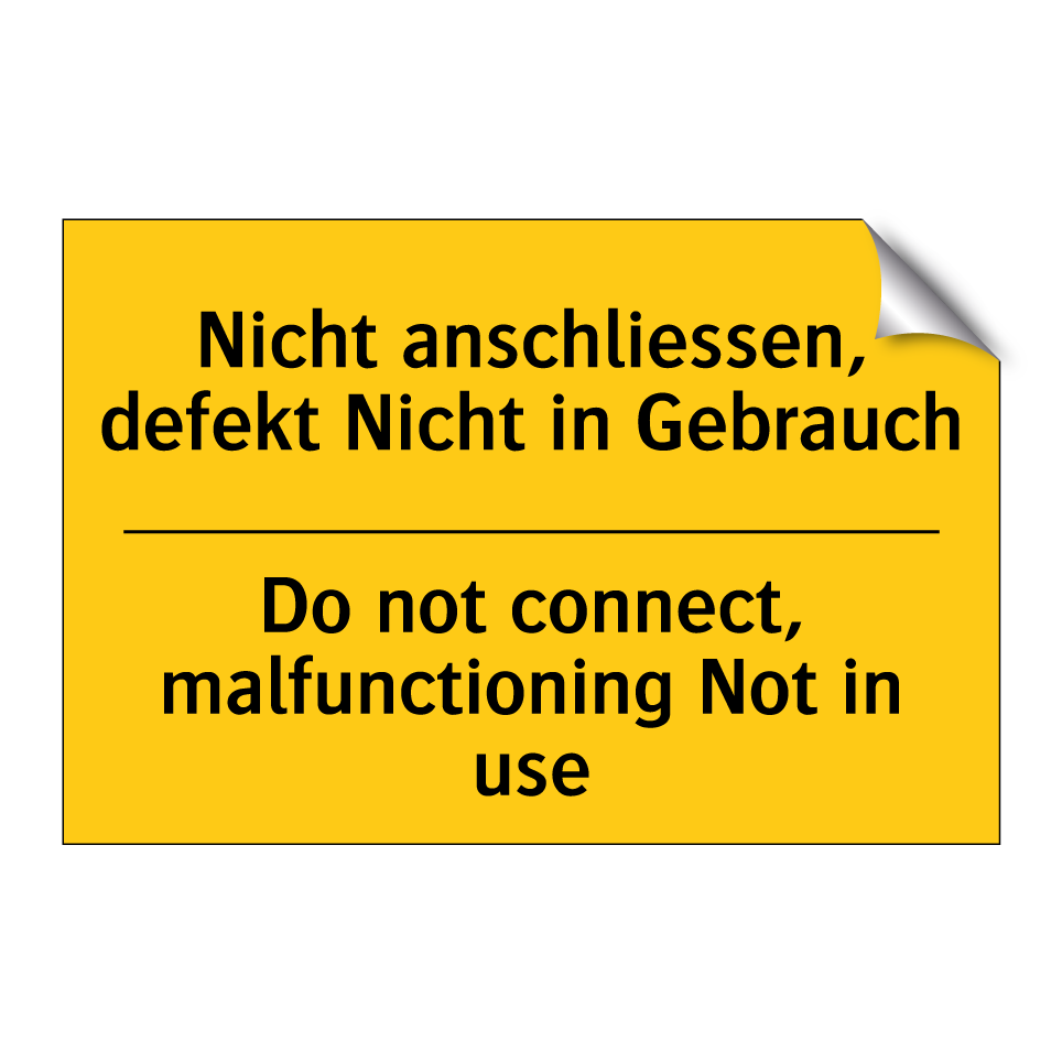 Nicht anschliessen, defekt Nicht /.../ - Do not connect, malfunctioning /.../