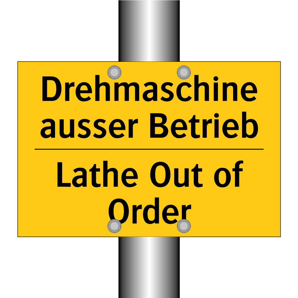 Drehmaschine ausser Betrieb - Lathe Out of Order