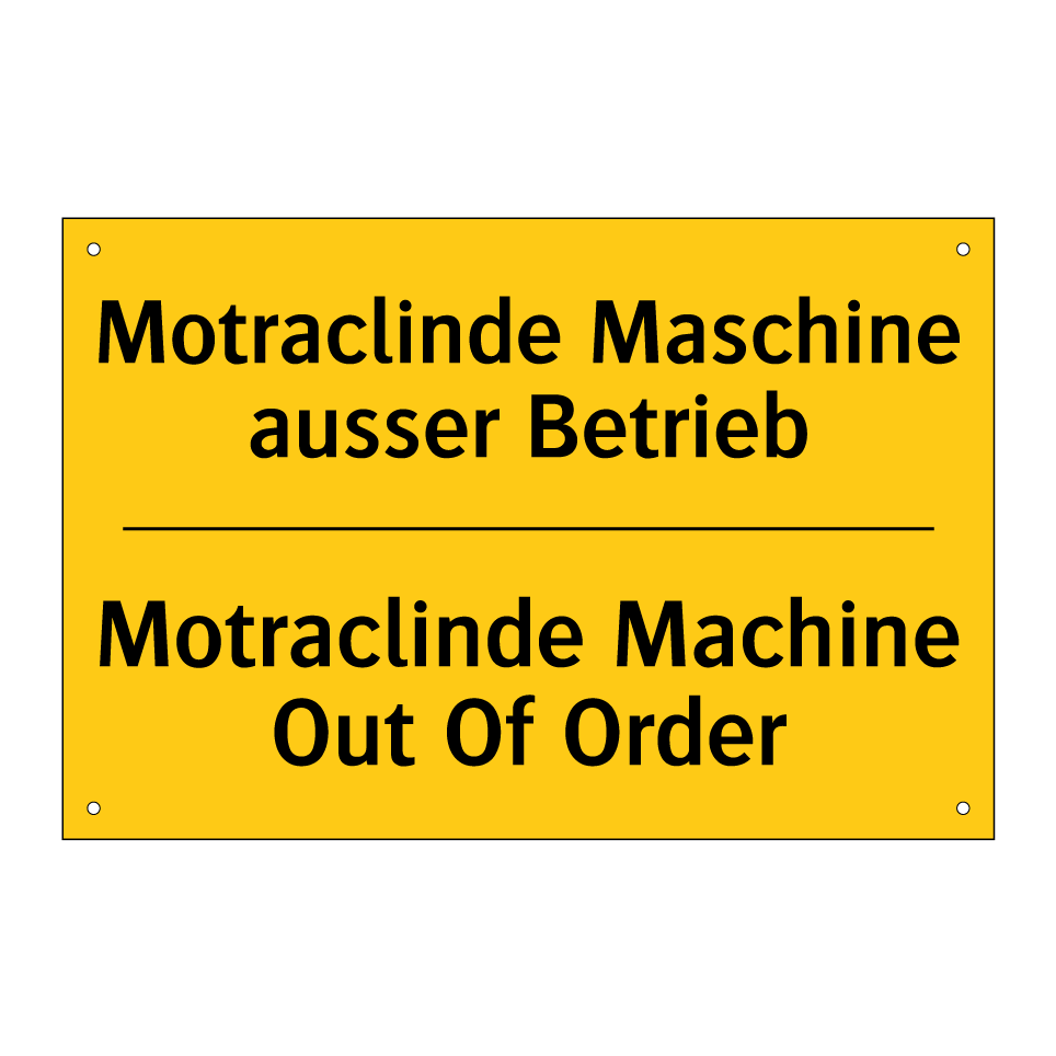 Motraclinde Maschine ausser Betrieb /.../ - Motraclinde Machine Out Of Order /.../