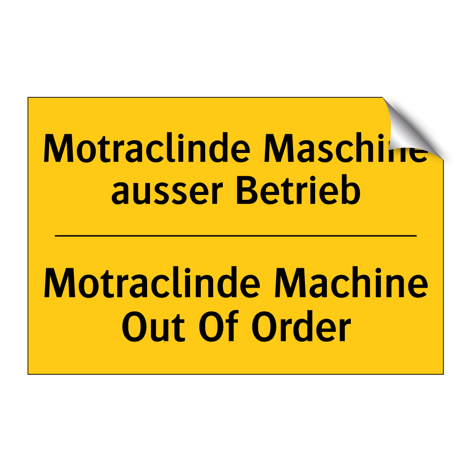 Motraclinde Maschine ausser Betrieb /.../ - Motraclinde Machine Out Of Order /.../