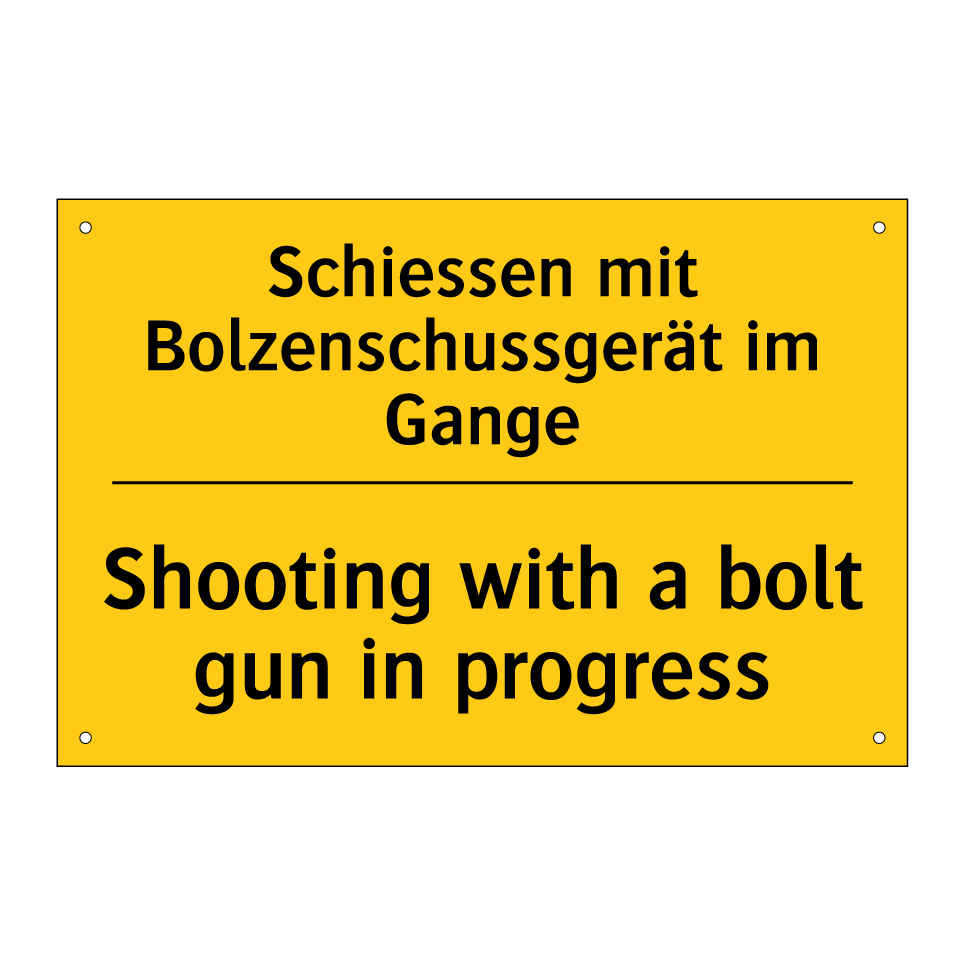 Schiessen mit Bolzenschussgerät /.../ - Shooting with a bolt gun in progress /.../