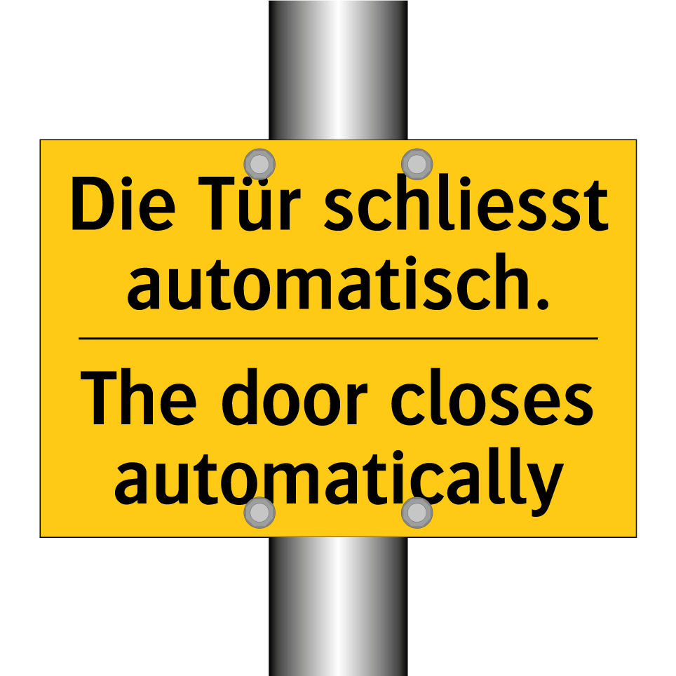 Die Tür schliesst automatisch. - The door closes automatically